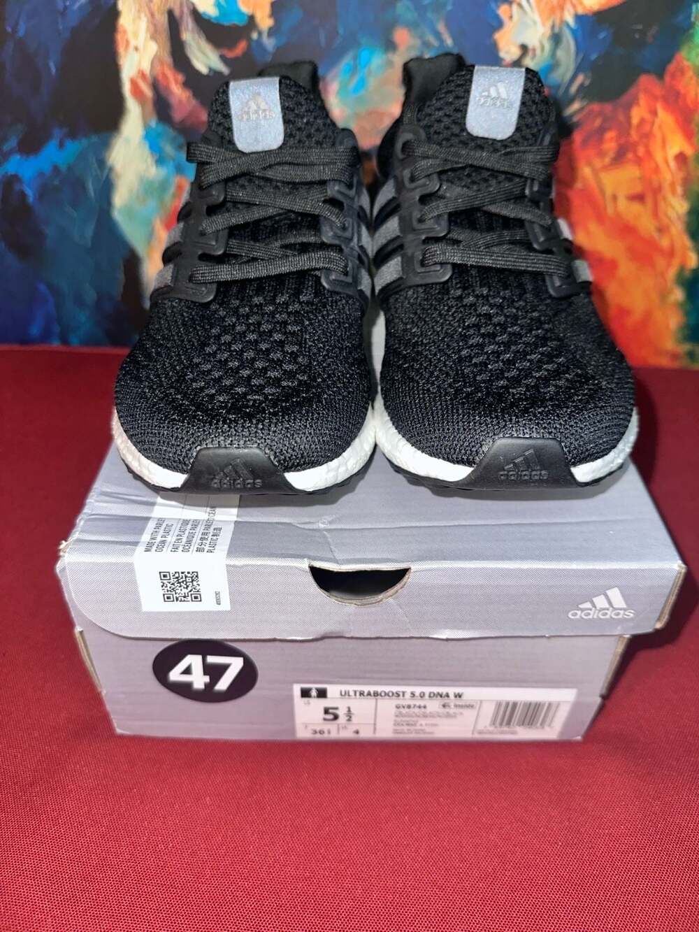 No.47 Adidas Ultraboost 5.0 DNA W Size 5.5 Black White Sneakers Running Shoes